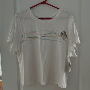 Sundays White Tee with Pastel Graphic